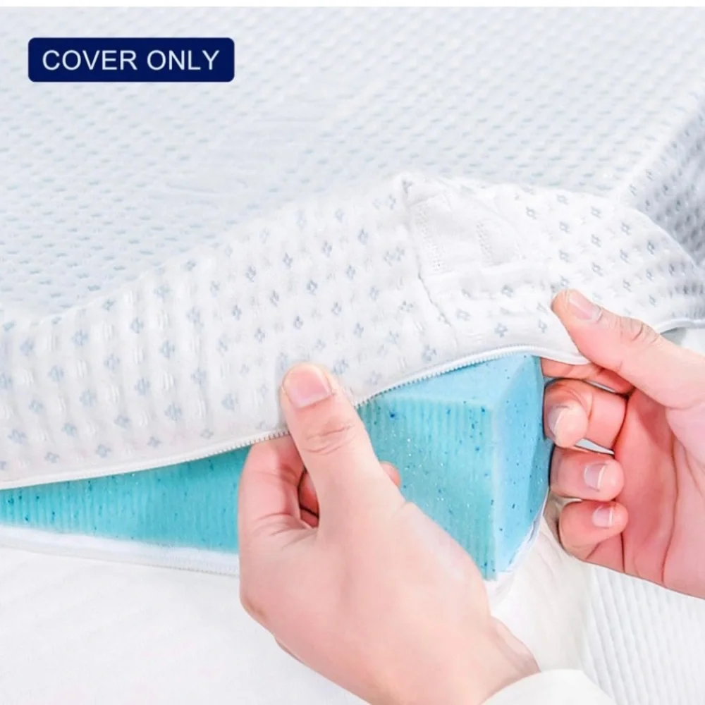 Subrtex Premium White and Blue Bedding topper covers